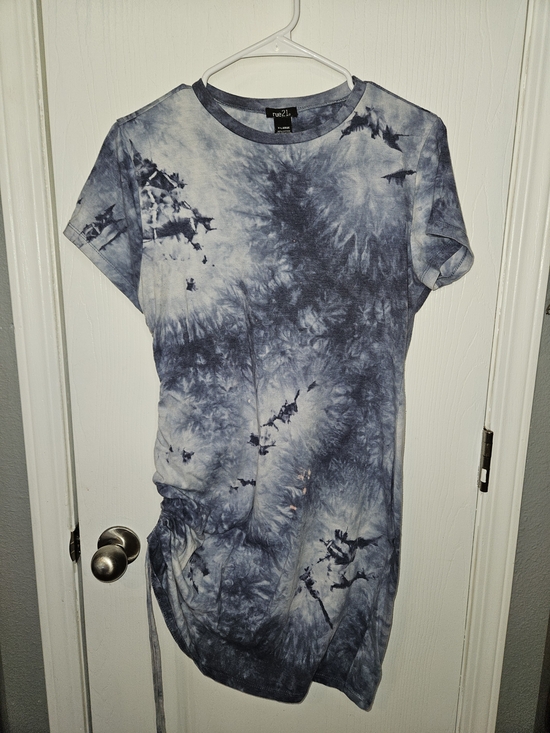 Rue21 Dresses & Skirts - Rue21 Blue Tie-Dye Tshirt Dress Drawstring Side Ruching